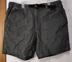 Pantalones Cortos de Pana Eddie Bauer Para Hombres Entrepierna Grande 8" Verde Cinturón Solapa Bolsillo Logo - Imagen 1 de 7