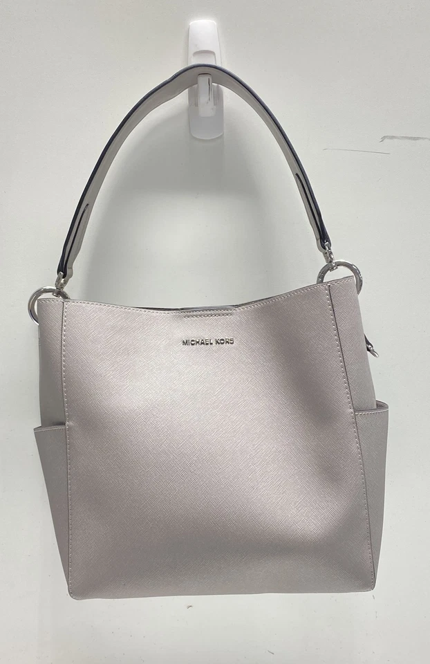 Bolso Michael Kors para mujer de cuero gris con asa superior mediano Foto 1 de 4