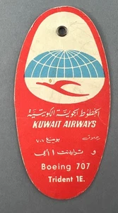 Kuwait Airways Trident 1E Boeing 707 Airline Bag Tag KAC Luggage Baggage Label - Picture 1 of 2