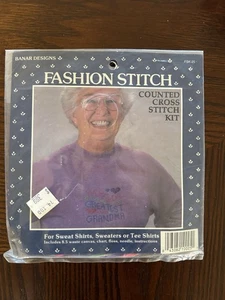 VINTAGE 80'S COUNTED CROSS STITCH KIT WORLDS GREATEST GRANDMA FSK-25 - Picture 1 of 2