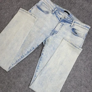 Uniqlo Jeans Womens 9 Blue Denim Acid Wash Low Ultra Stretch Skinny Tapered Leg - Picture 1 of 13