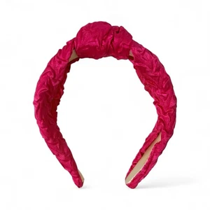Begood Damen hellrosa geraffter Knoten Satin Stirnband fuchsia Barbie adrett mutig - Bild 1 von 4