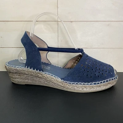 Sandalias Andre Assous Alpargata Azul Para Mujer Talla 9 Zapatos Gamuza Cuña Cordones Foto 1 de 4