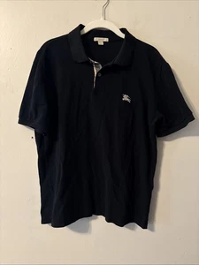 Burberry Brit Herren Poloshirt schwarz mit Karokragen Größe L - Bild 1 von 5