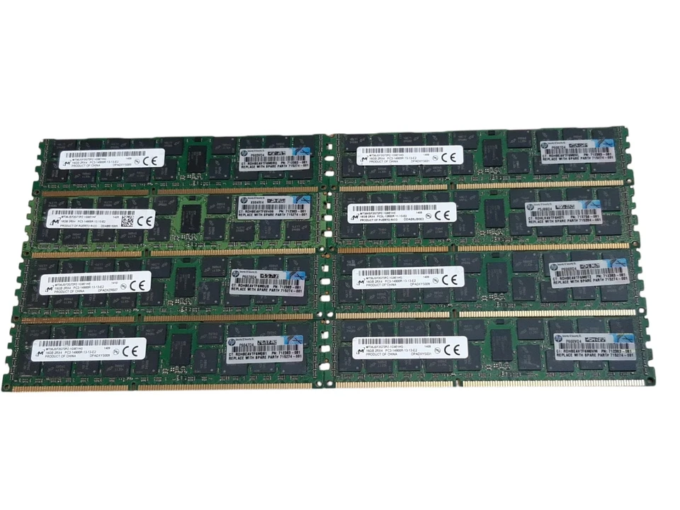 128GB (8x16GB) PC3-14900R 1866MHz DDR3 ECC Server RAM - Image 1 of 2
