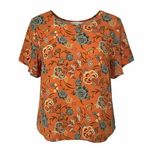 Loft Blumen Bluse Damen M Flatterärmel Schlitz Seitensaum Boho Chic Klassisch - Bild 1 von 9