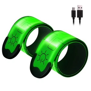 2er Pack USB Wiederaufladbare Reflektierende Armbänder, Hochsichtbares Lichtband für 9554 - Bild 1 von 8