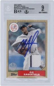 C.C. Sabathia Yankees Signed 2022 Topps 87 Topps #87R-CS BAS Fanatics 9/10 Card - Picture 1 of 3