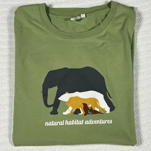 WWF Elefanti Natural Habitat Adventures T-Shirt Cotone Biologico Uomo XL Verde - Foto 1 di 9