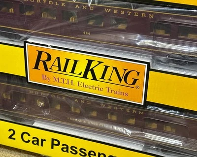 MTH Rail King 30-68115 Norfolk & Western 60’ Streamlined SLEEPER/DINER 2-Car Set - Image 1 of 4