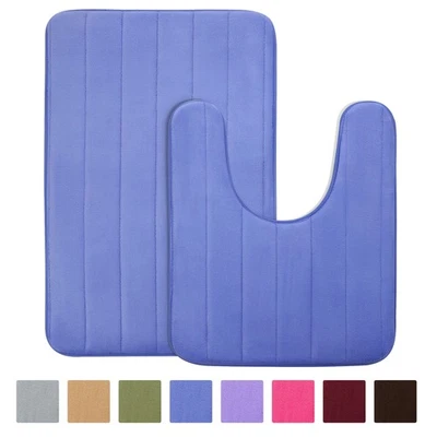 Juego de alfombrillas antideslizantes de espuma viscoelástica lavables para ath & pedesta azul 2 en 1 Foto 1 de 4