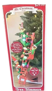 Mr. Christmas Kletternde Elfen Baumschneider Leiter Lichter LED 27,5" Neu im Karton - Bild 1 von 4