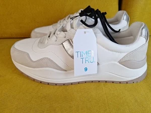 Time and Tru Damen Chunky Jogger Sneaker, Größe 9, weiß/gold/beige - Bild 1 von 12
