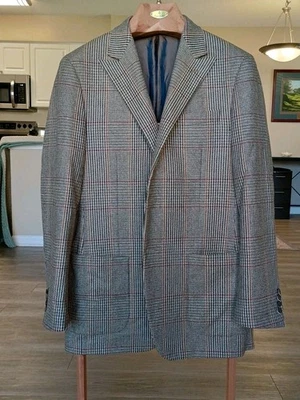 Спортивное пальто блейзер Hickey Freeman Tweed Check Charles длина 42 - Изображение 1 из 4