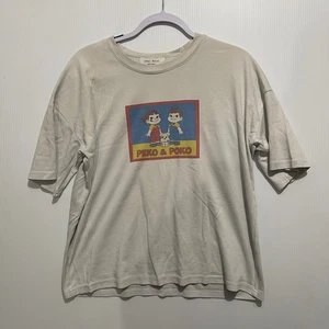 Peko-Chan T-Shirt 100 M Cotton White Milky Fujiya Made In Korea 2Two Moon Shirt - Picture 1 of 4