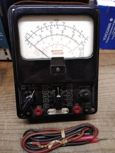 Vtg EICO Model 566 Volt Ohm Multimeter AC DC Meter w/Bakelite Case & Test Leads  - Picture 1 of 11