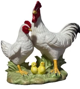 Figura de gallo y gallina vintage Homco #1458, porcelana - Imagen 1 de 4