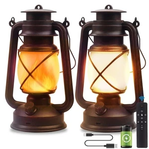 Lantern LED Battery Powered Camping Lamp Outdoor Hanging Lantern Flickering F... - Picture 1 of 7
