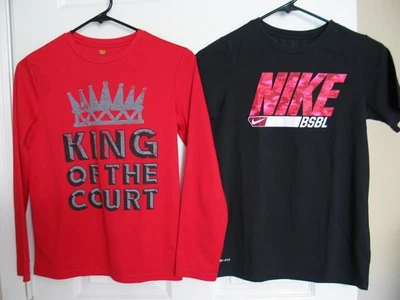 Lot of 2 Tek Gear & Nike boys youth M 10/12 tees t-shirt tops Red Black - Image 1 of 4