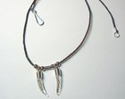 Necklace Two VAMPIRE FANG glass tooth vials Goth Vamp Custom Names on Rice Gift