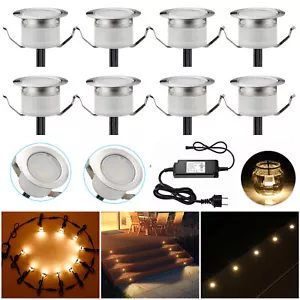 10 LED Boden Einbauleuchten Einbaustrahler Set warm weiss außen 12V LED Strahler - Bild 1 von 11