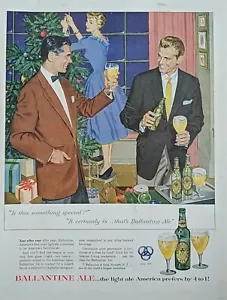 1952 Vintage Ballantine Ale XXX Weihnachtsbaumschmuck, Druckanzeige - Bild 1 von 1