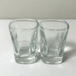 Jack Daniels Antiguo No. Juego de 2 vasos de vidrio de 7 chupitos en relieve vajilla de bar pesada - Imagen 1 de 9