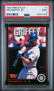 PSA 9 MINT 1993 TRIPLE PLAY KEN GRIFFEY JR. #1 MARINERS DONRUSS 11395 B289 - Foto 1 di 2
