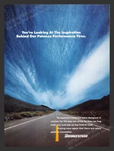 Bridgestone Potenza Performance Reifen Sky 90er Print Werbung Anzeige 1990 - Bild 1 von 1
