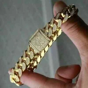 7Ct Round Cut Moissanite Cuban Link Chain Men's Bracelet 925 Sterling Silver - Picture 1 of 9