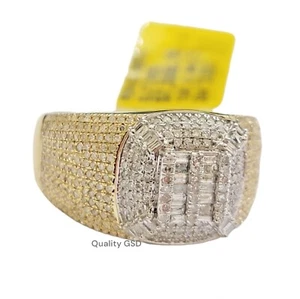 Real 10k Gold Diamond Mens Ring Band 10kt Yellow Gold pinky or casual SIZE 10 - Picture 1 of 10
