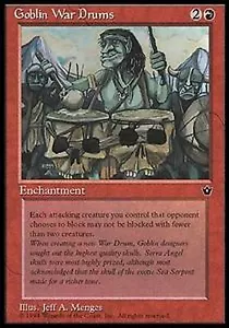 *MRM* ENGLISH 2x Goblin Wwar Drums Different Design MTG FEM - Bild 1 von 1