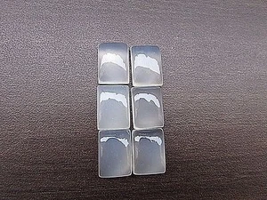 AAA Beautiful White Chalcedony Hand Polished Rectanlge Cabochons 10x14mm - 5 Pcs - Picture 1 of 2