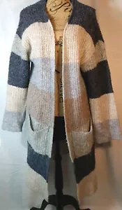 Pepin Women's Colorblock Long sleeve Wool Alpaca Blend Cardigan Size M - Picture 1 of 7