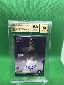 Topps Now Road To Opening Day OD 77c Luis Robert 4/9.5 Auto 10 Purple 1/25