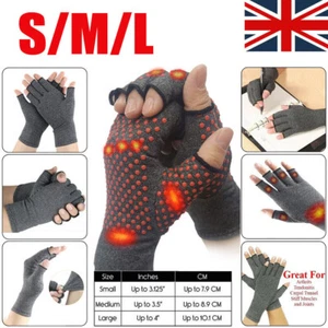 Anti Arthritis Gloves Compression Fingerless Support Rheumatoid Hand Reduce Pain - Picture 1 of 14