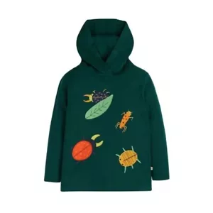 Frugi Boy's Long Sleeve Applique Campfire Hooded Top in Green/Woods (Imperfect) - Picture 1 of 4