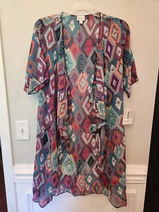 NUOVO CARDIGAN LULAROE SHIRLEY TAGLIA PICCOLO colori vivaci viola e rosa boho - Foto 1 di 5
