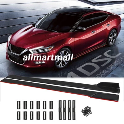 Car Side Skirts Body Kits Splitter Extension Gloss Red Line for Nissan Maxima - Image 1 of 4