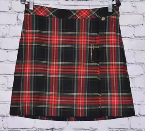 GOLFINO Women's Golf Red Tartan Check Slim Fit Skirt Skort Size 8 - Picture 1 of 7