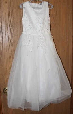 Vestido formal blanco sin marca - niña - talla 10 o 12 Foto 1 de 3