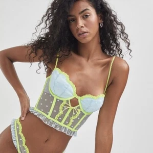Sujetador For Love & Lemons (Pequeño) Neón Dottie Bustier (100% Auténtico/Nuevo) Lunares - Imagen 1 de 3
