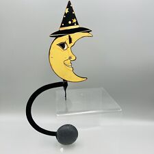 Vintage 90s Halloween Rocking Balancing Moon Crescent Witch Hat Moving Eyes Iron