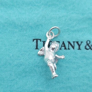 Rare Vintage Tiffany & Co. Sterling Silver Small Cherub Angel Charm Pendant - Picture 1 of 7