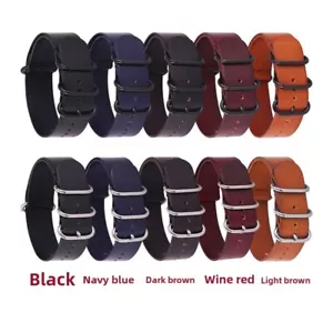 Quality Head Layer Cowhide Vintage Watch Band One-Piece Leather Strap 14mm-24mm - Picture 1 of 20