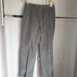 Vintage 90s Khaki Green Trousers Sz 12 14 Needlecord Pockets Baggy Retro - Picture 1 of 7