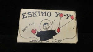 Vintage Handmade Eskimo Fur Balls  Yoyo Yo-Yo Toy MADE IN ALASKA.with  Box - Picture 1 of 11