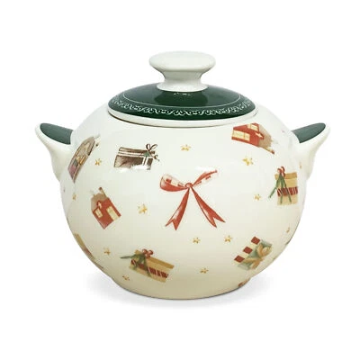 Sucrier De Noël En Porcelaine Nuvole Di Stoffa Christmas Carol 6288 - Photo 1/4