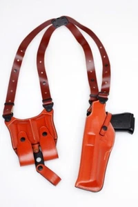 LEFT Hand DESERT EAGLE Shoulder Holster - Vertical - Suede Lined - (# 9900L BRN) - Picture 1 of 3