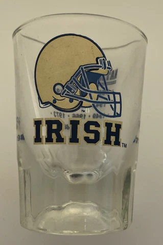Vintage Notre Dame Irish Shot Glass National Champions Years Barware Sports Cover